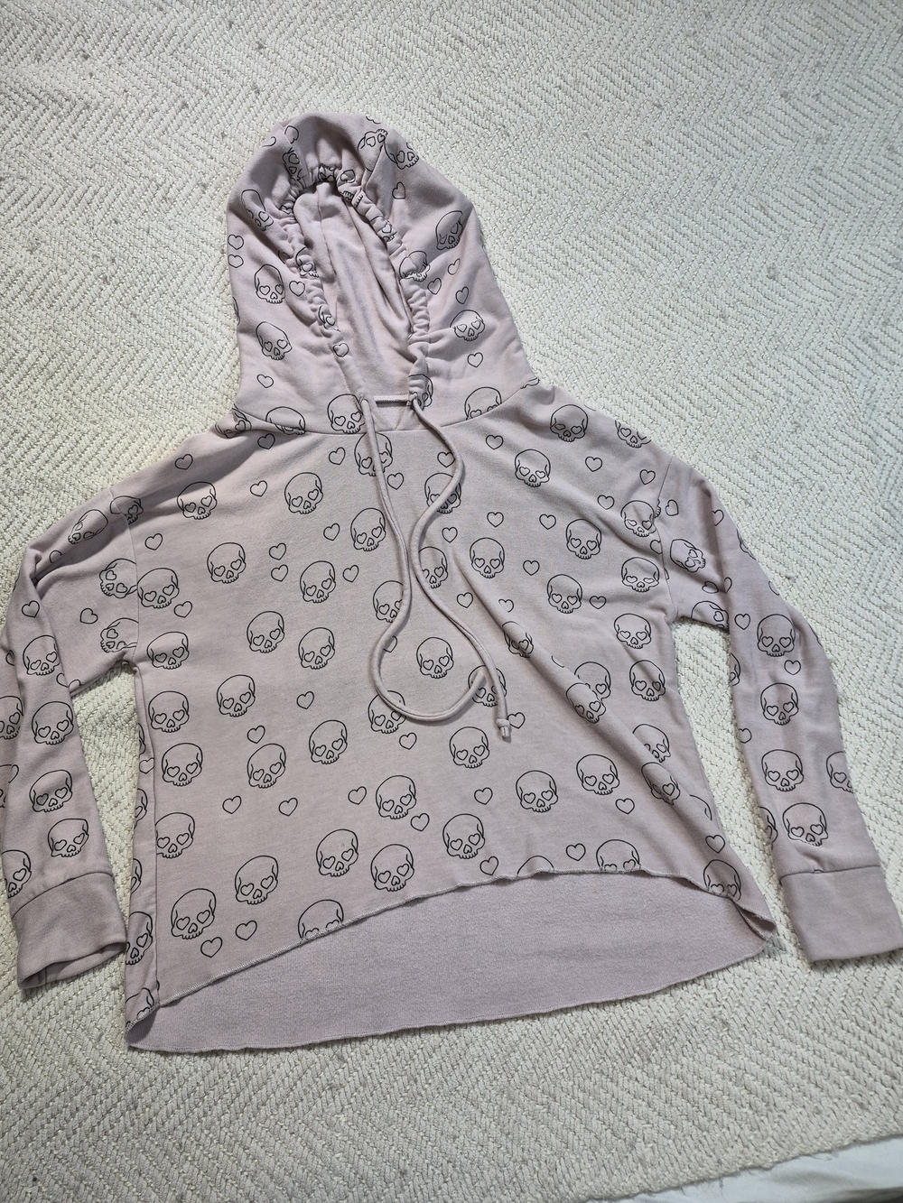 Chaser Brand Women's Hooded Skull Print Sweater - Dusty Pink